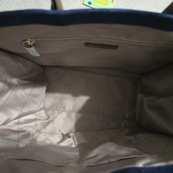 Michael Kors Blue and Brown Tote Bag - Picture 3 of 4